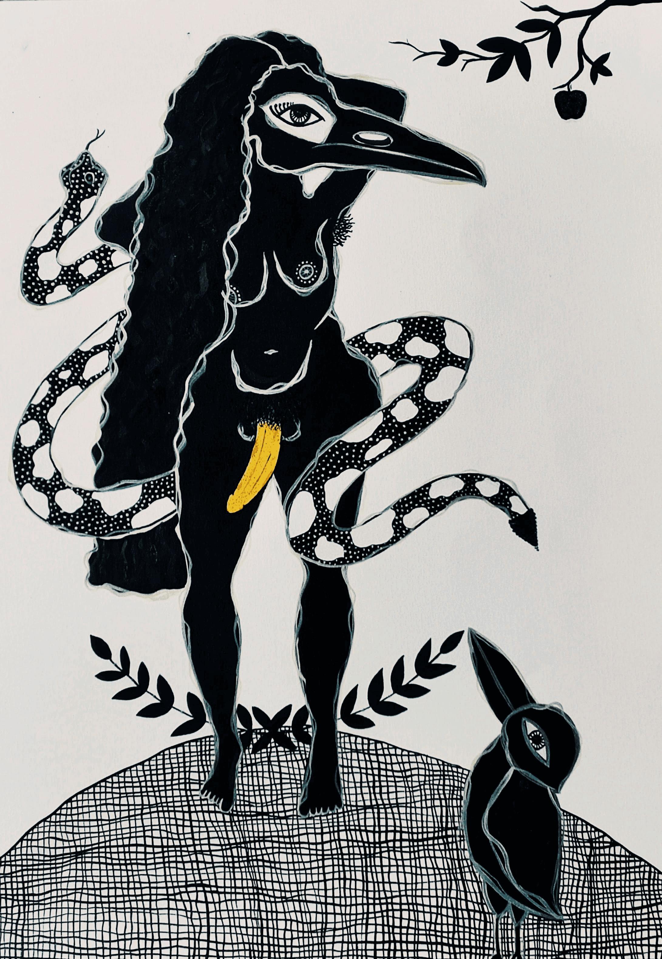 herd of sheep on road painting