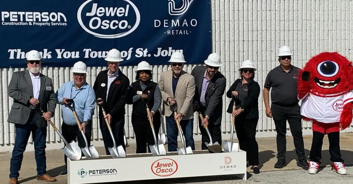 demao retail team at groundbreaking of jewel osco in saint john, indiana