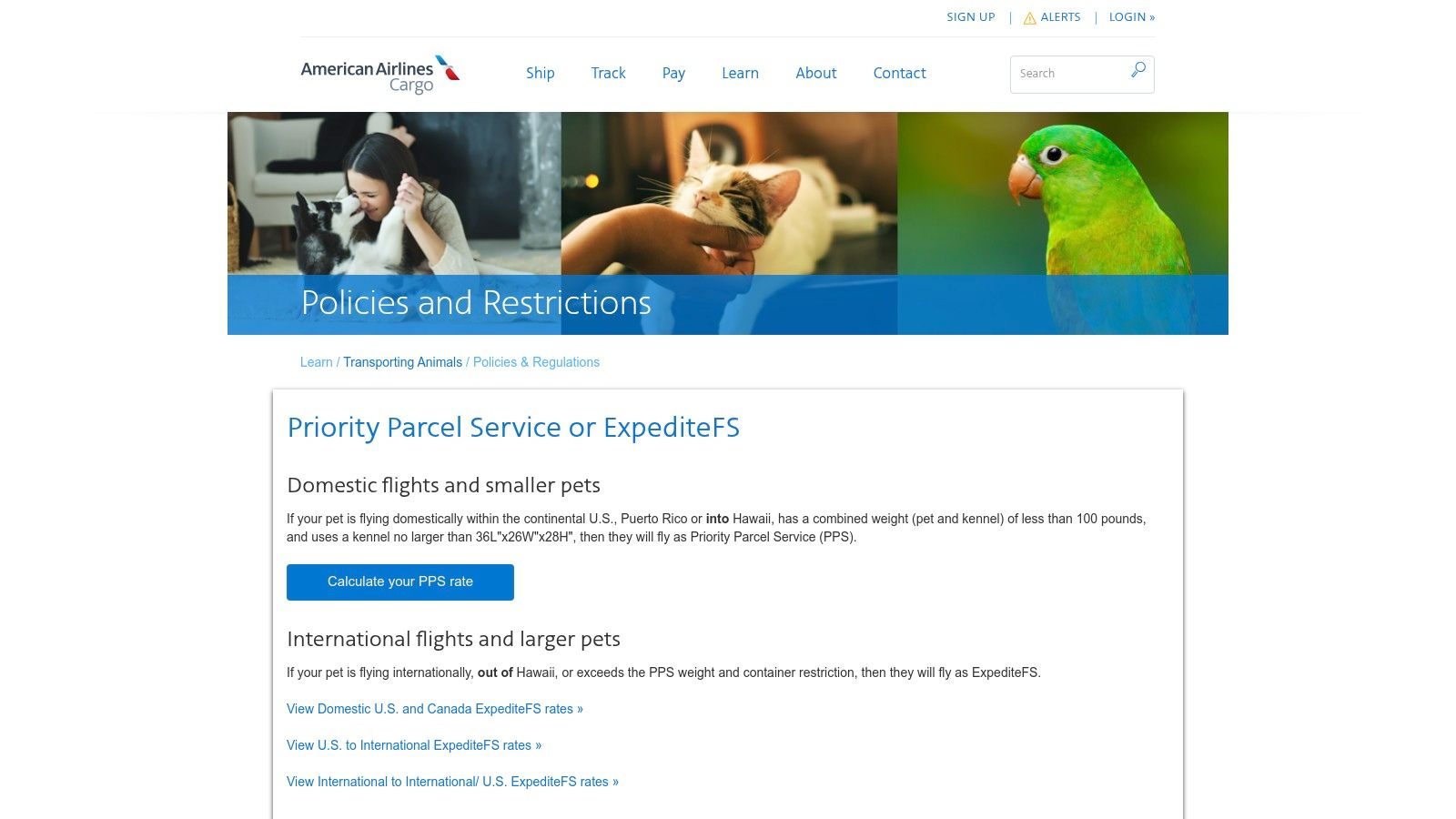 American Airlines Cargo — PetEmbark