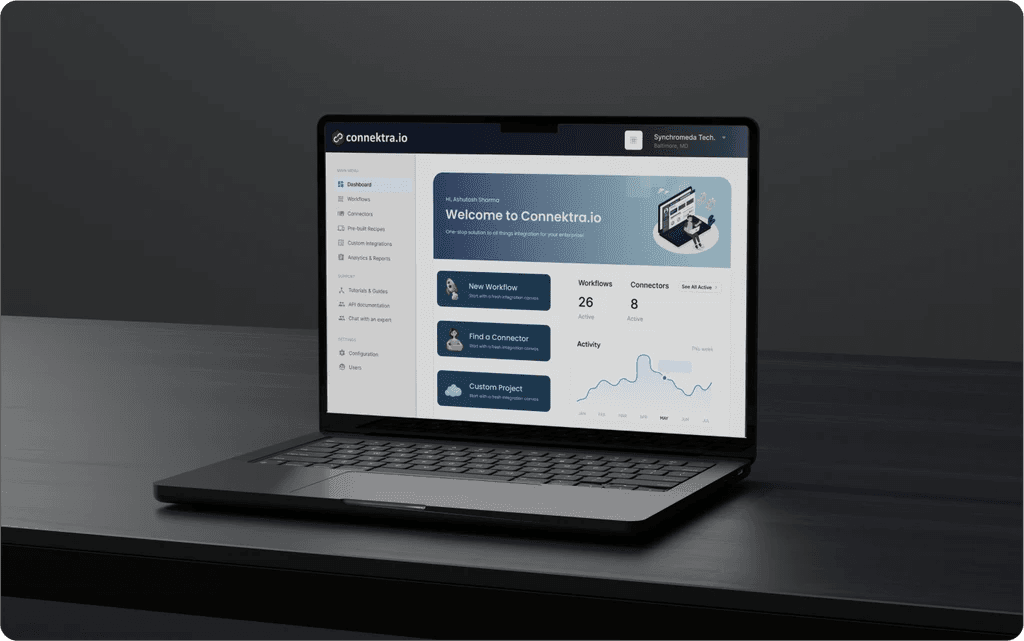 Connektra dashboard screen detail