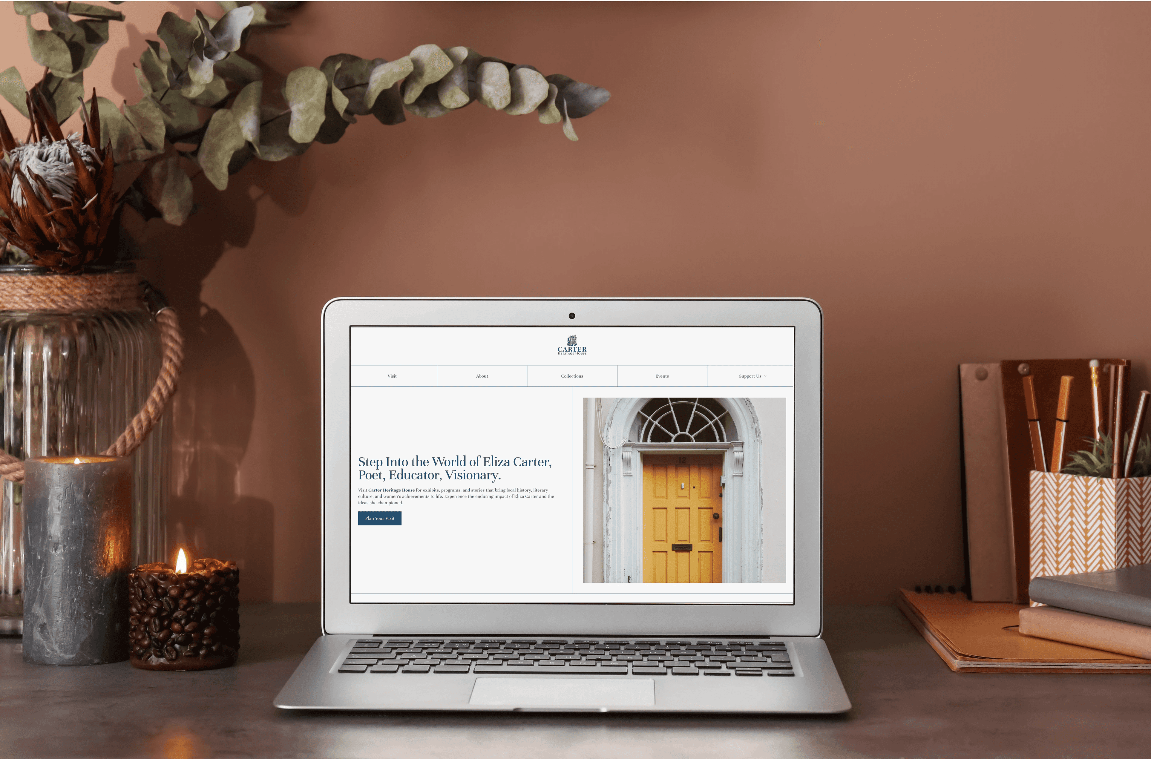 A laptop screen displaying webpage.
