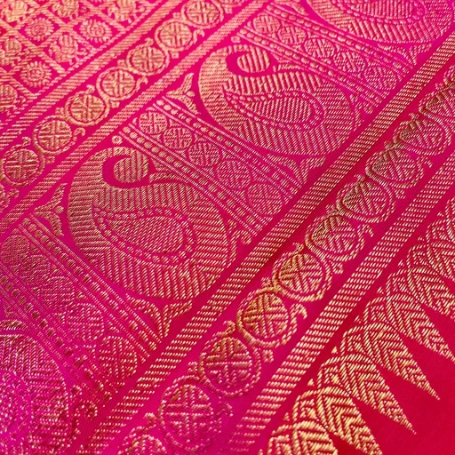 Rust Orange Kanchivaram Silk Saree