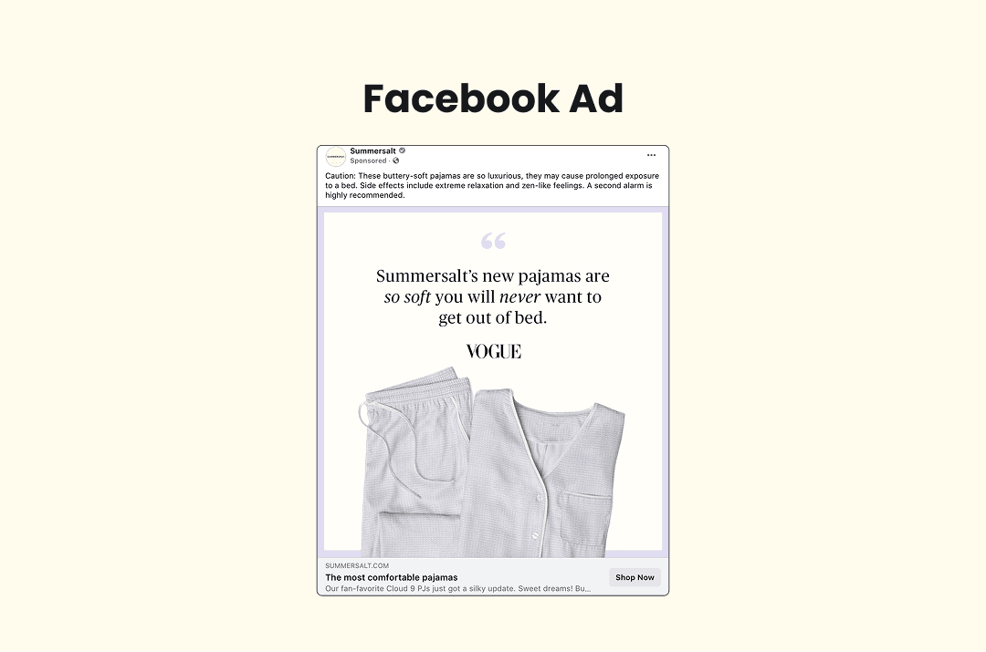Screenshot of a Facebook ad