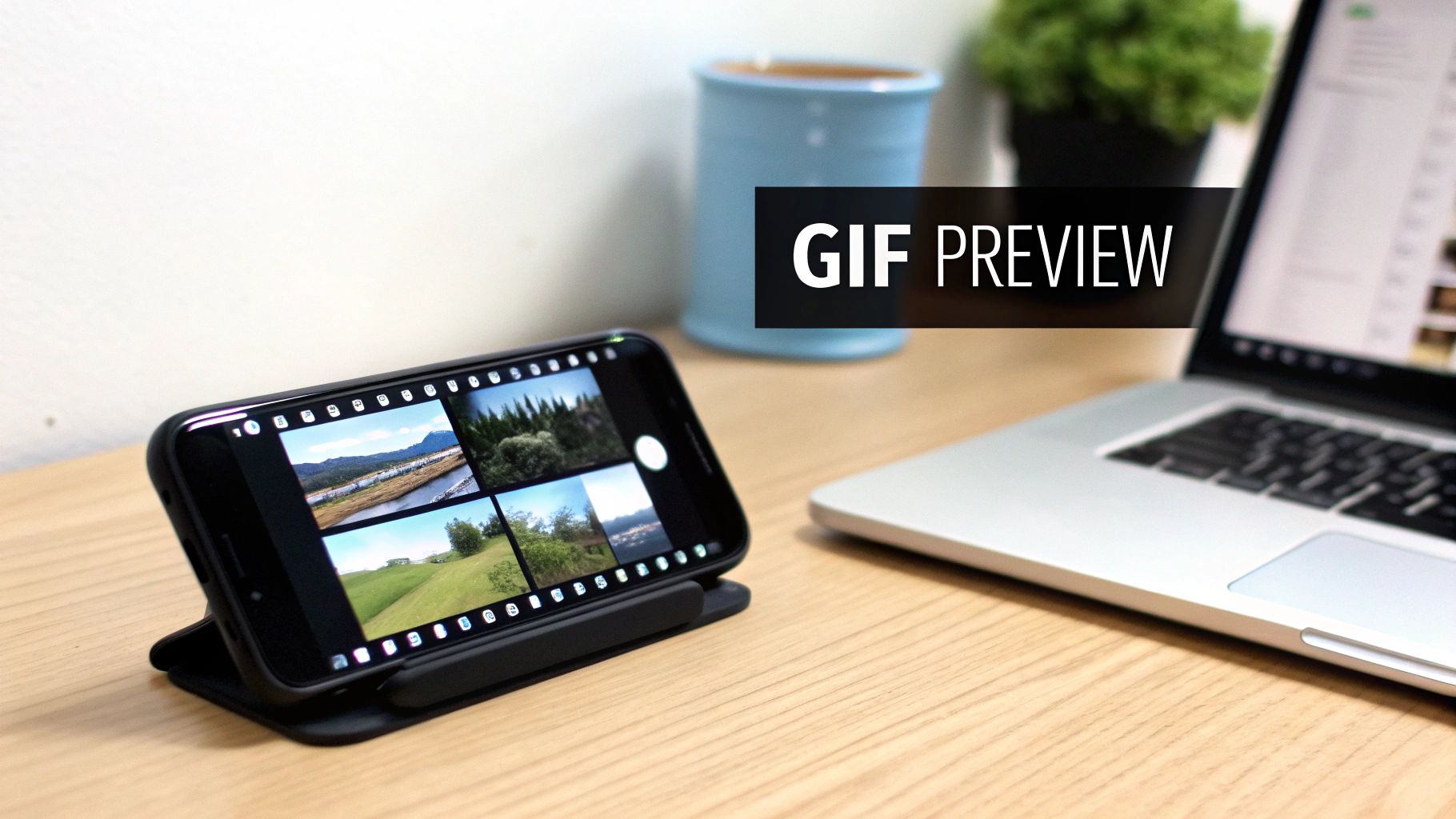 A code editor showing HTML5 video tag attributes like 'poster', 'autoplay', and 'muted'