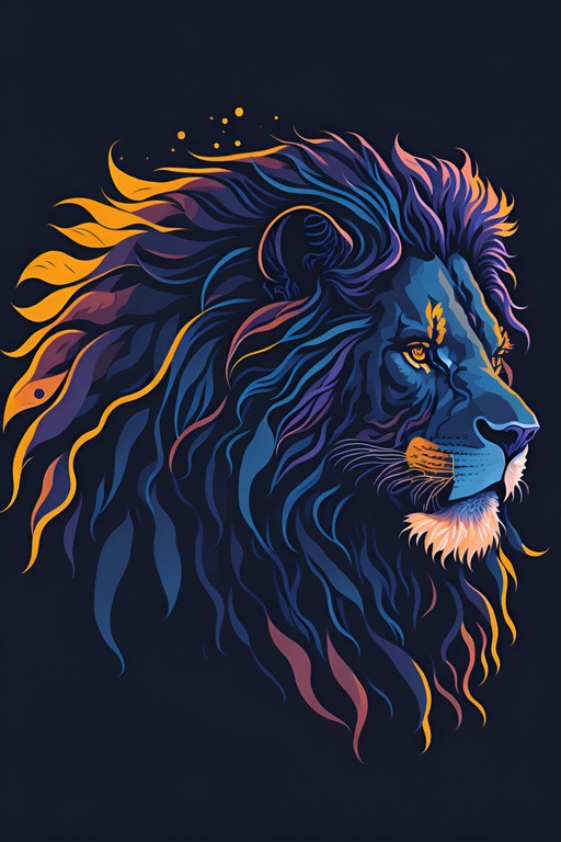 A silhouette design  of a lion