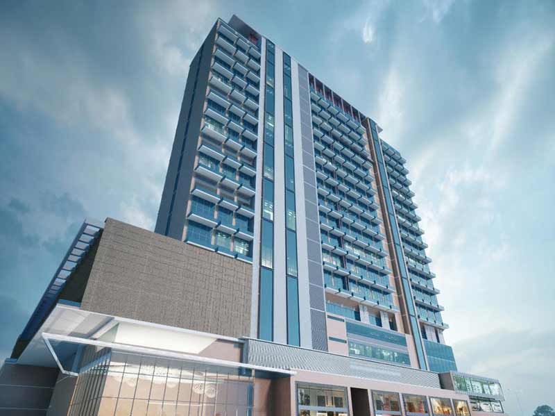 Modern glass exterior and low-maintenance facade design of Sector 74 lofts