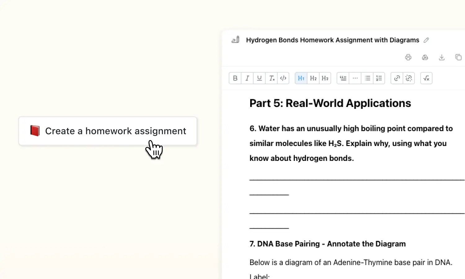 Thumbnail showing image of creating homework assignment 