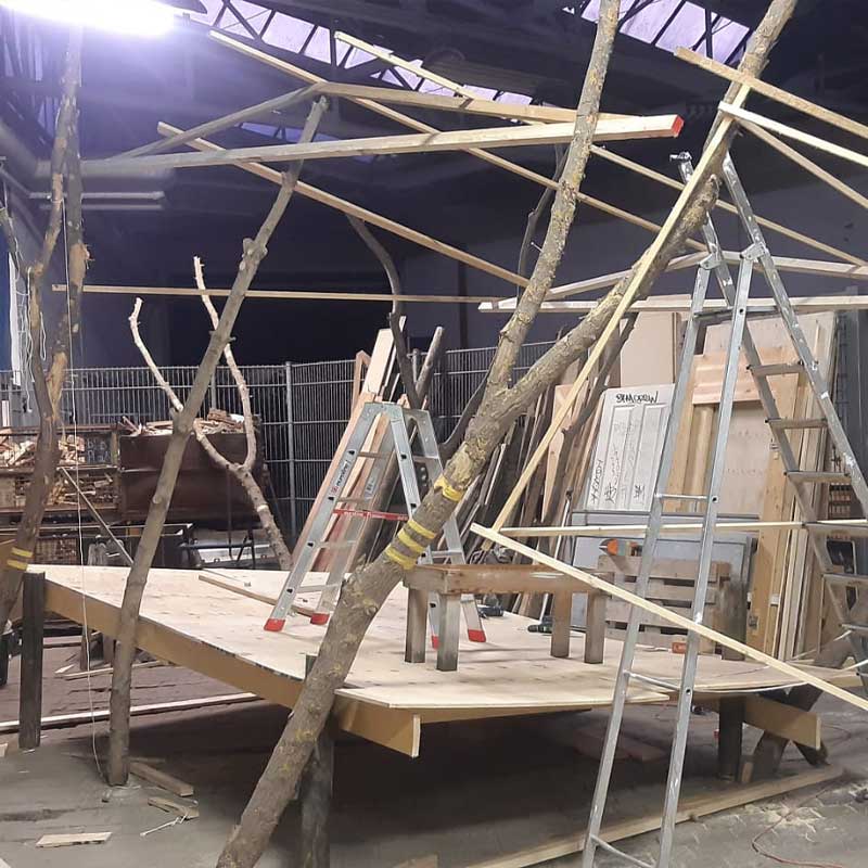 Tischlerei Langer und Krüger Kunstobjekt Hütte Aufbau 2