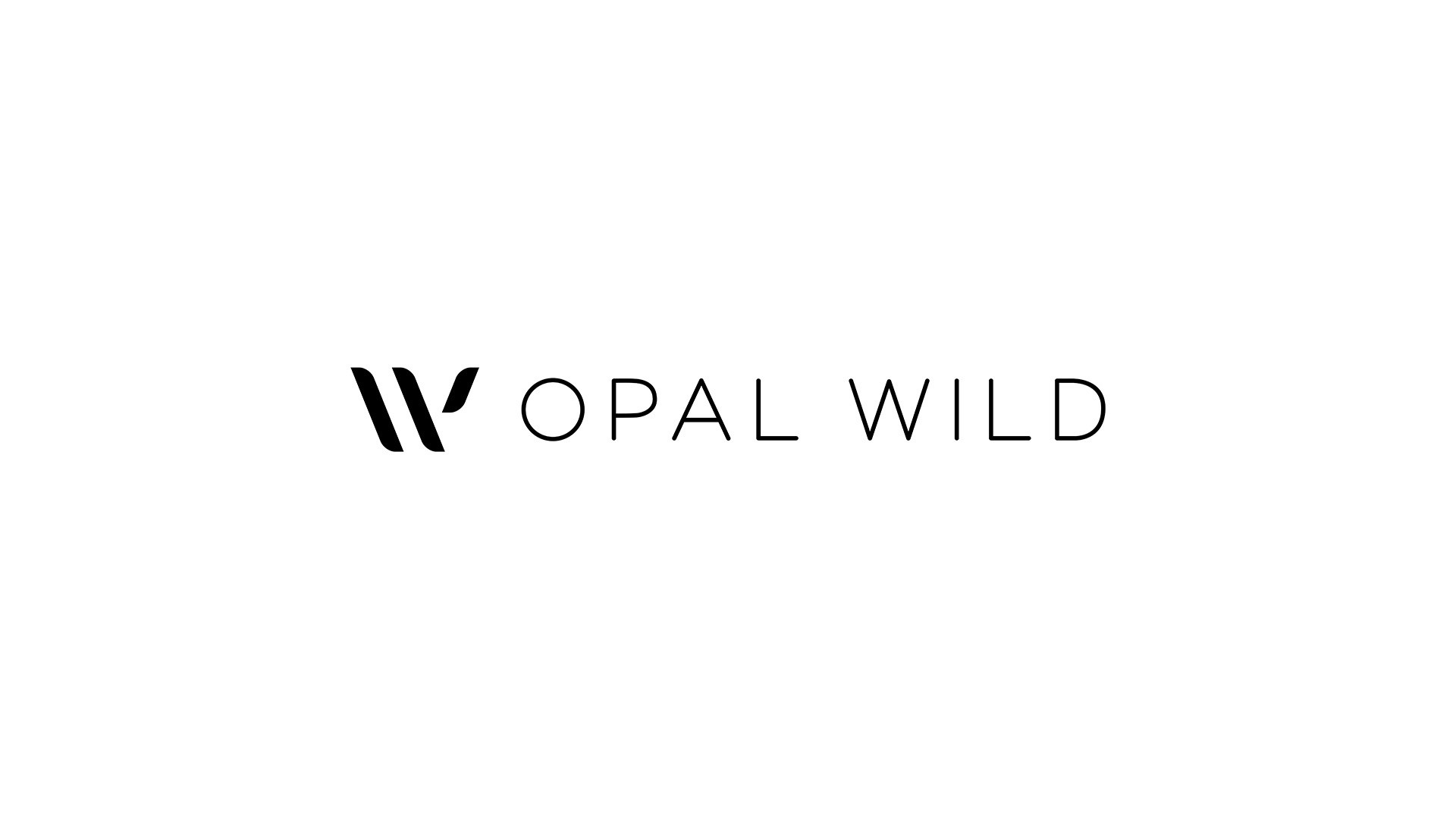 Opal Wild banner logo and word mark lockup - black
