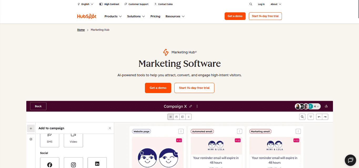 Hubspot Dashboard Screen Shot
