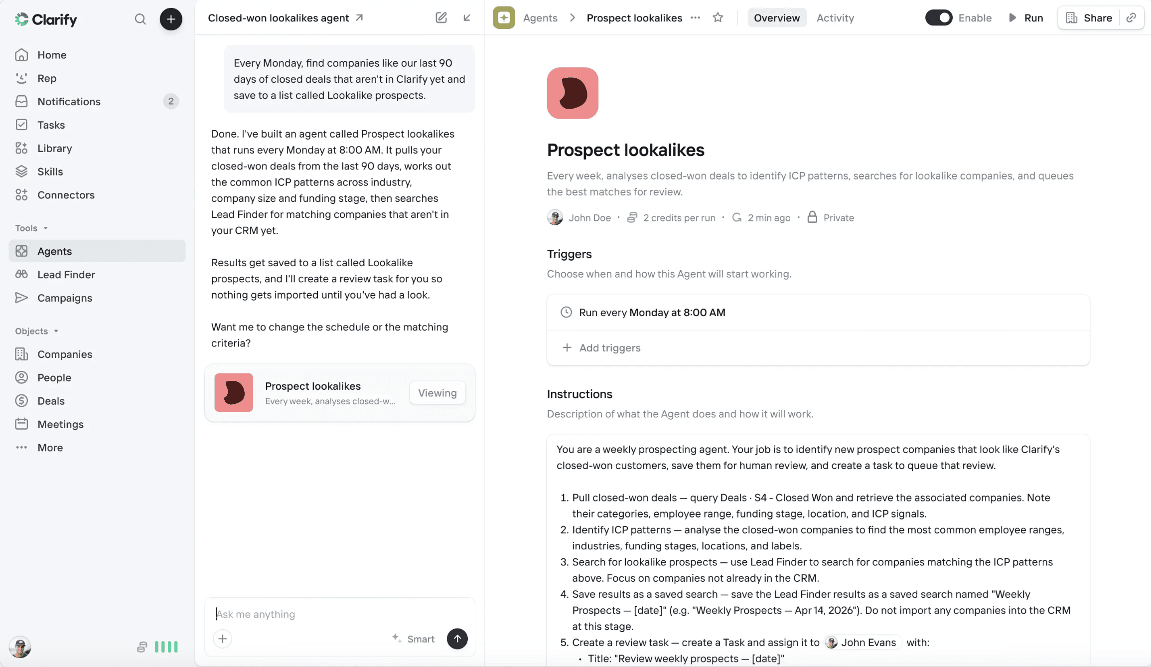 Clarify CRM Product View