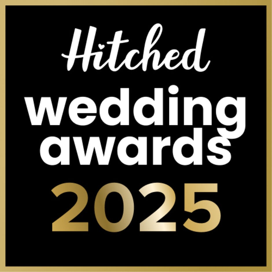 The image is the "Hitched wedding awards 2025" logo.