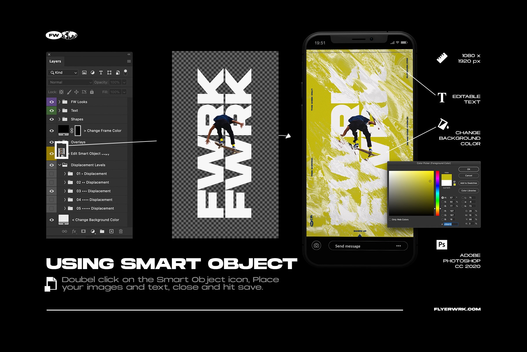 Selection of black and white Y2K logotype bundle templates with retro cosmic and techno aesthetics