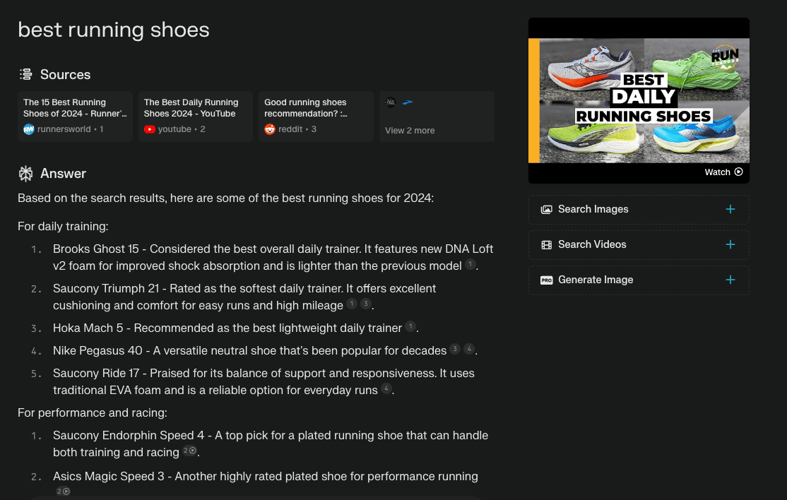 running shoes example