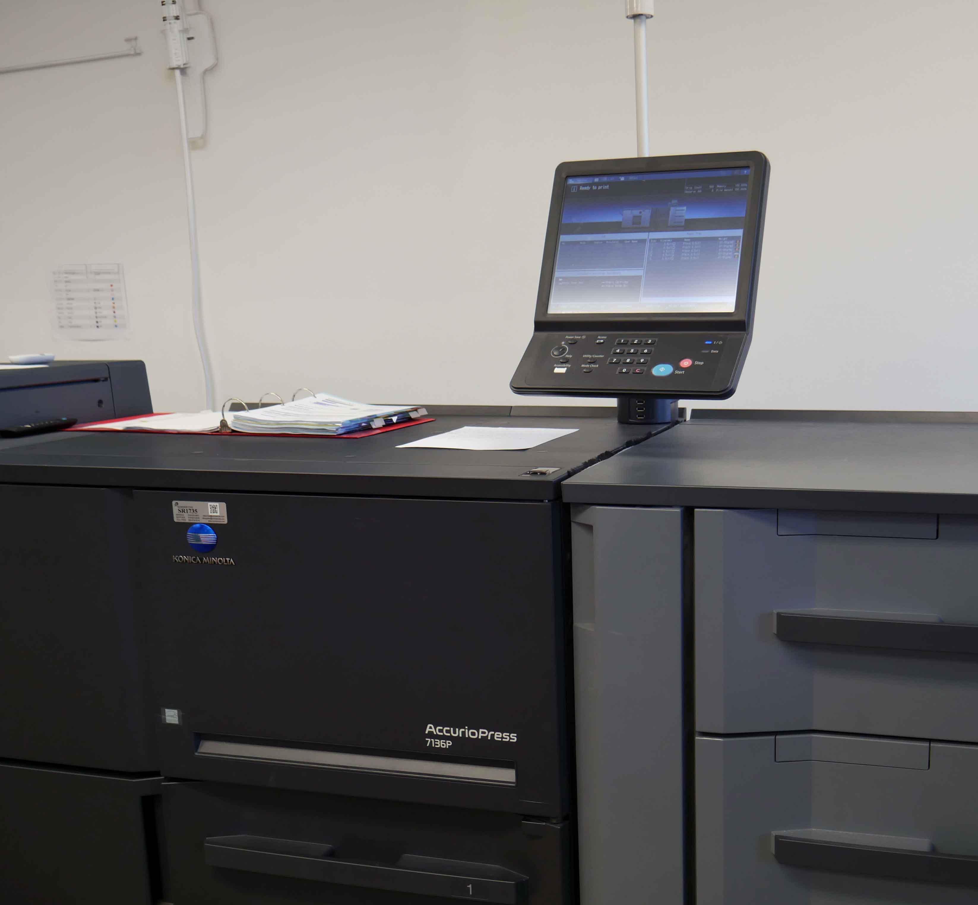 Black and white printing machine.