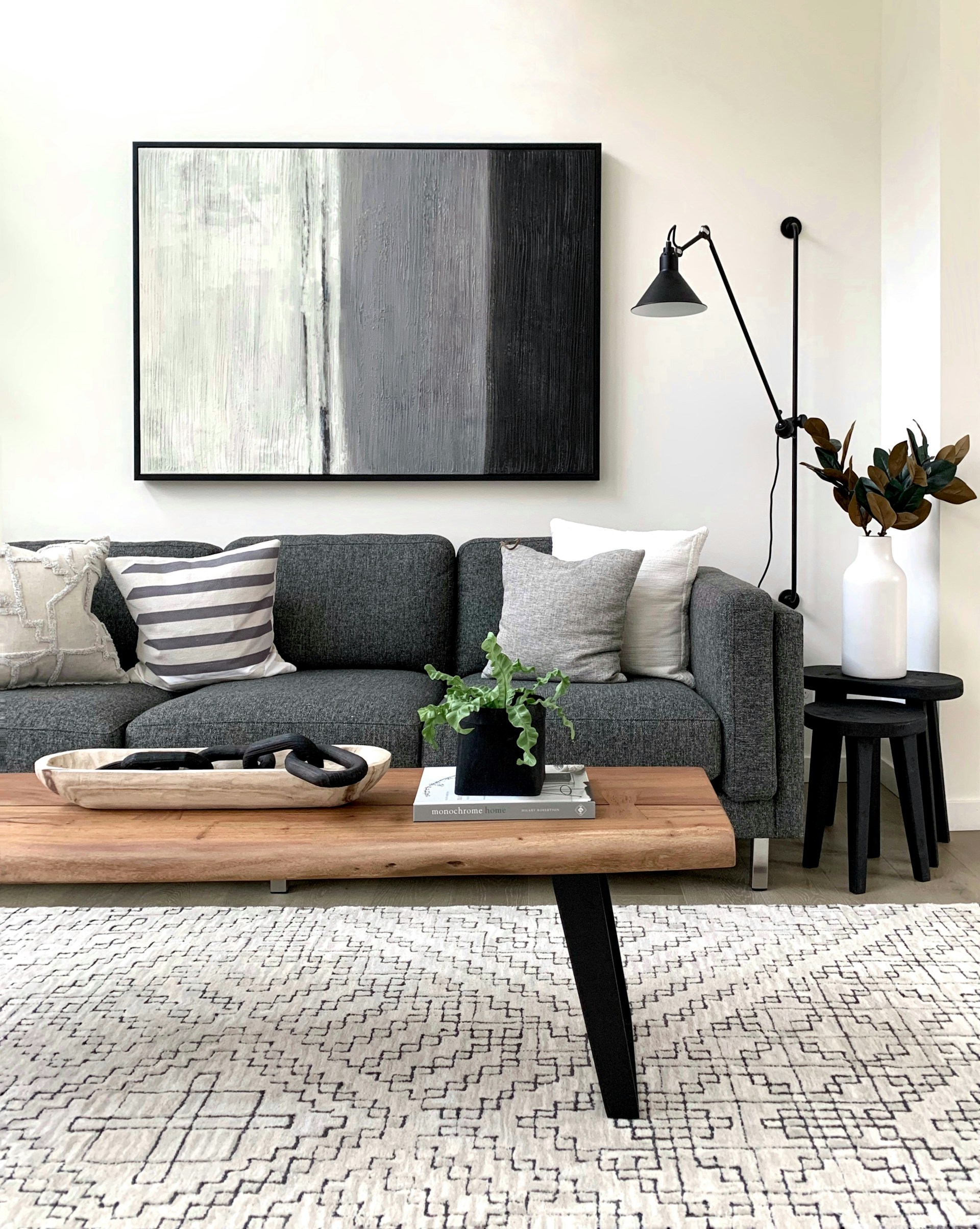 a modern spot with the sofa