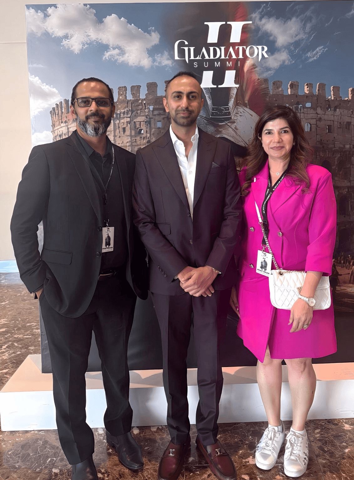 Tanu Chopra with guests at a business event