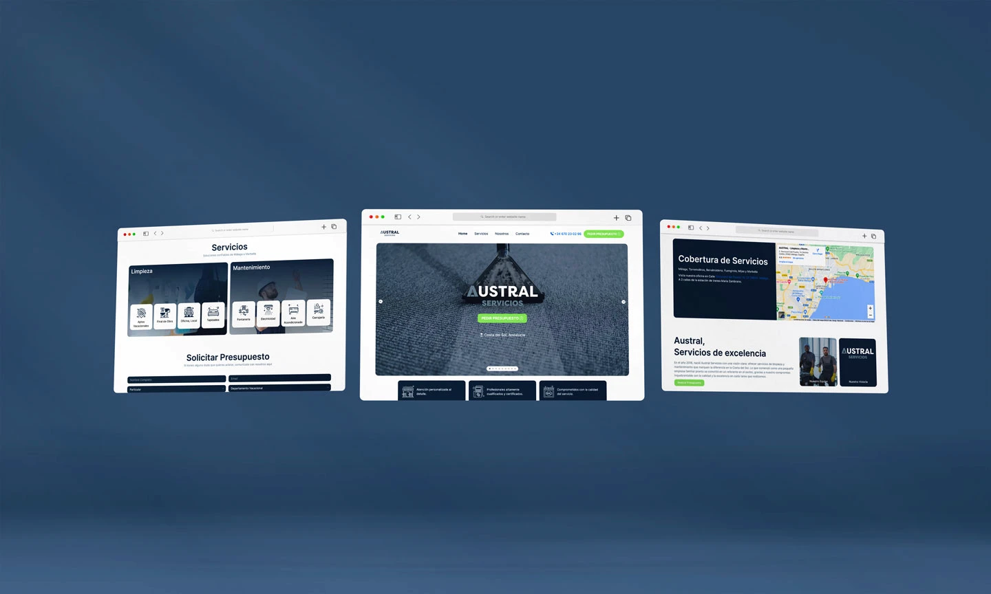 landing page austral servicios de limpieza y mantenimiento