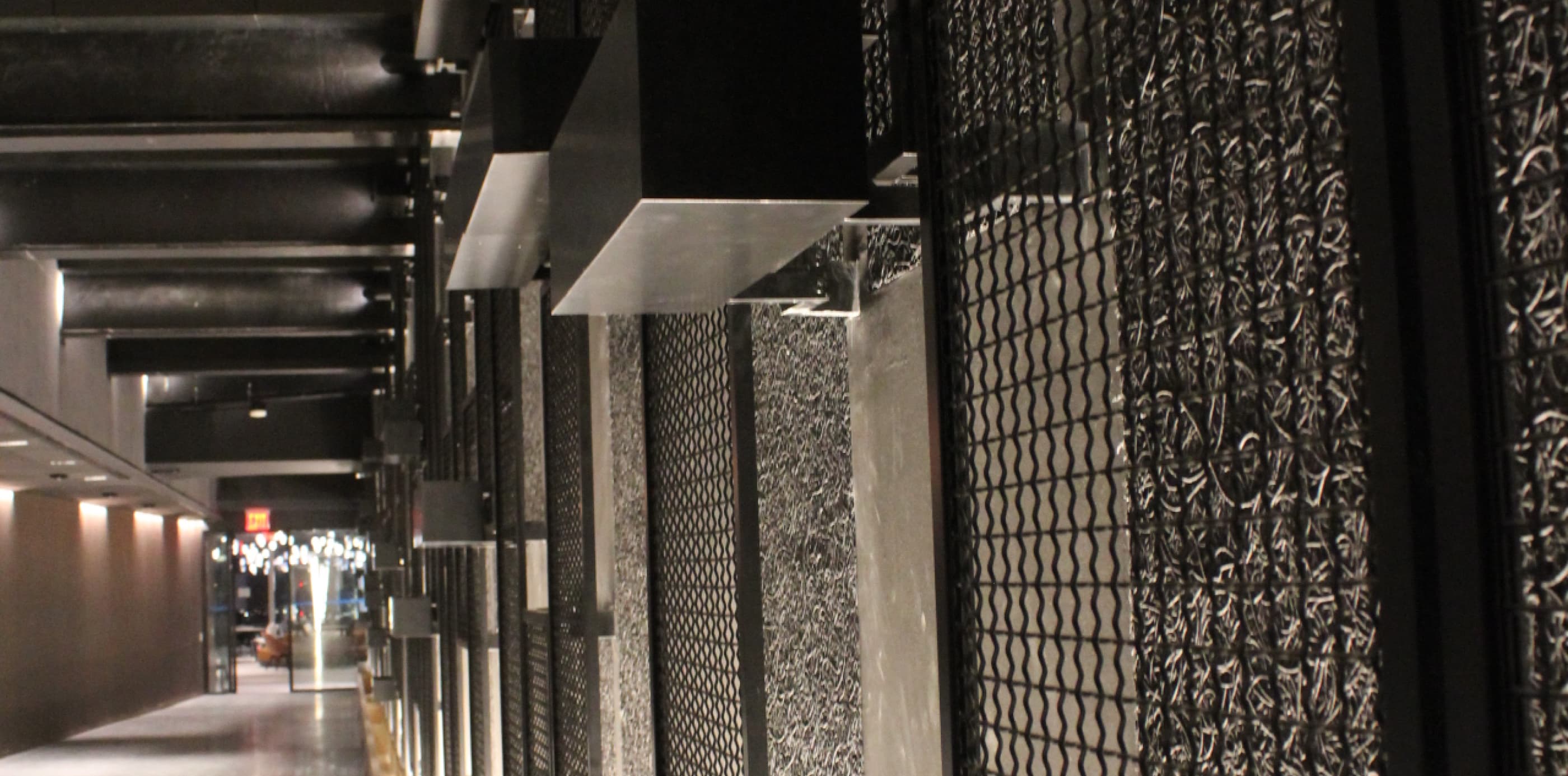 Reflective tiled wall