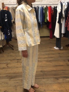 two-piece set made from striped damask