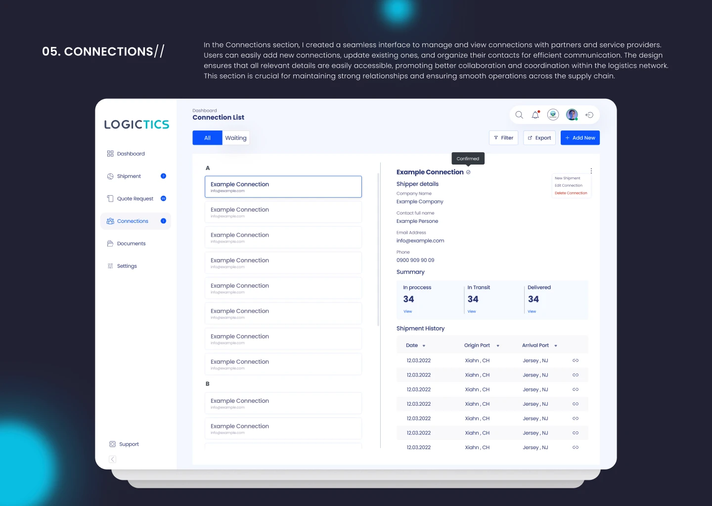 Logictics SaaS Design