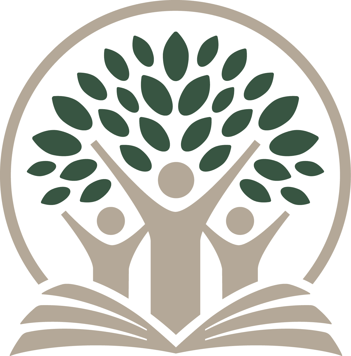 Aim logo anatomy with the leaves and students highlighted