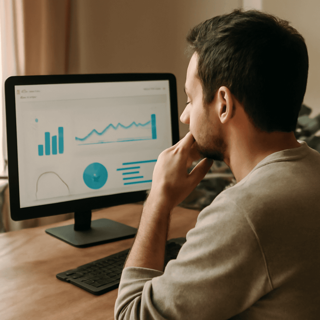 user analyzing SEO insights on dashboard