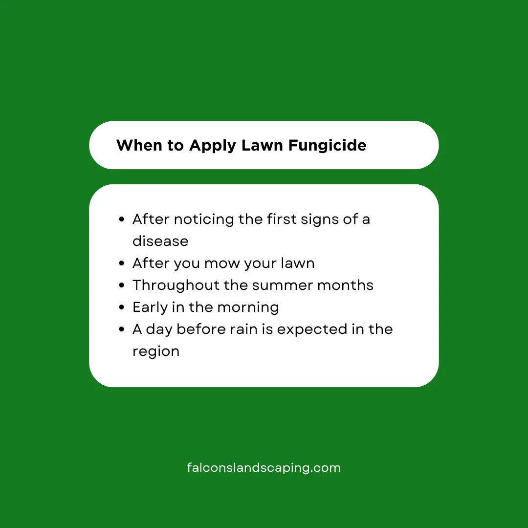 A post answering when to apply lawn fungicide