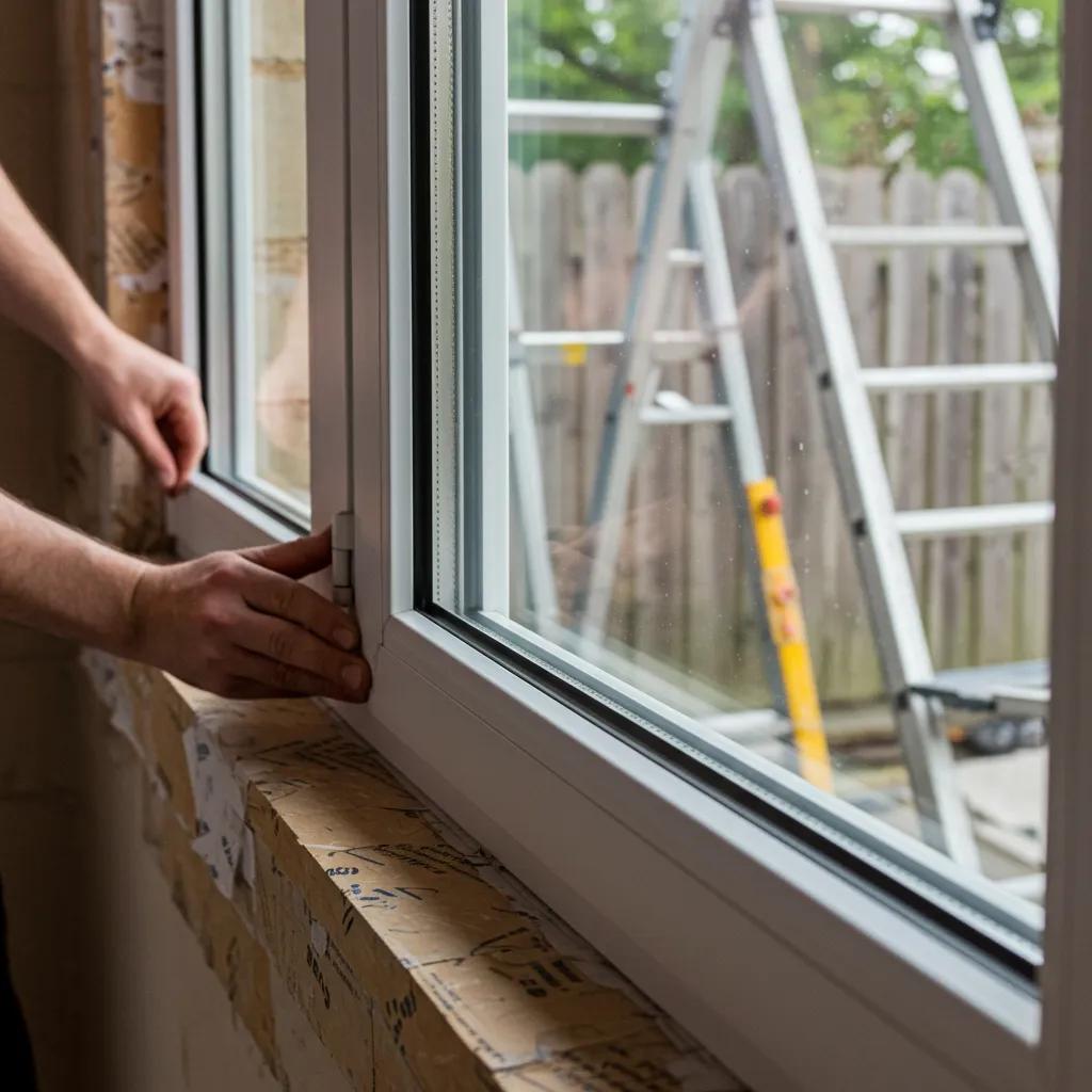 Installation of energy-efficient windows in a home, highlighting the benefits of energy efficiency in renovations