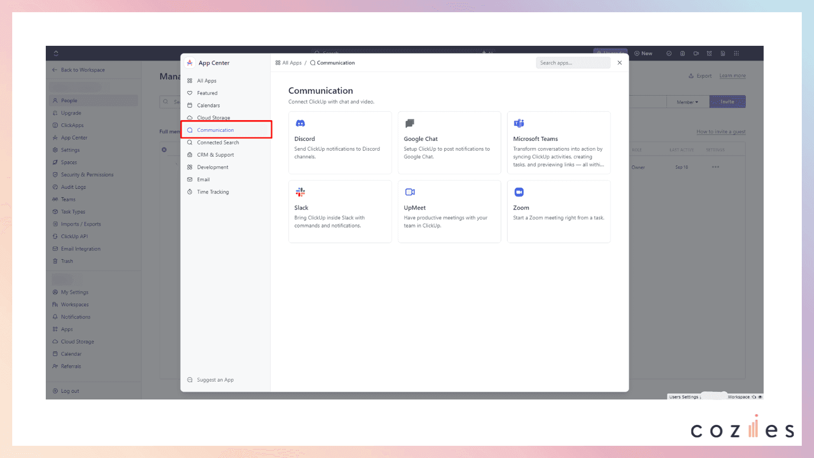 「App Center」をクリック