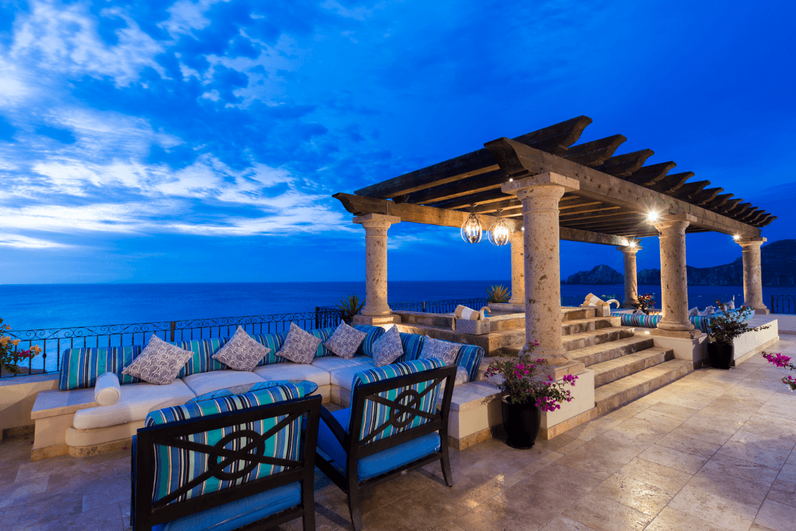 Outdoor seating on the terrace at Penthouse 3603.
