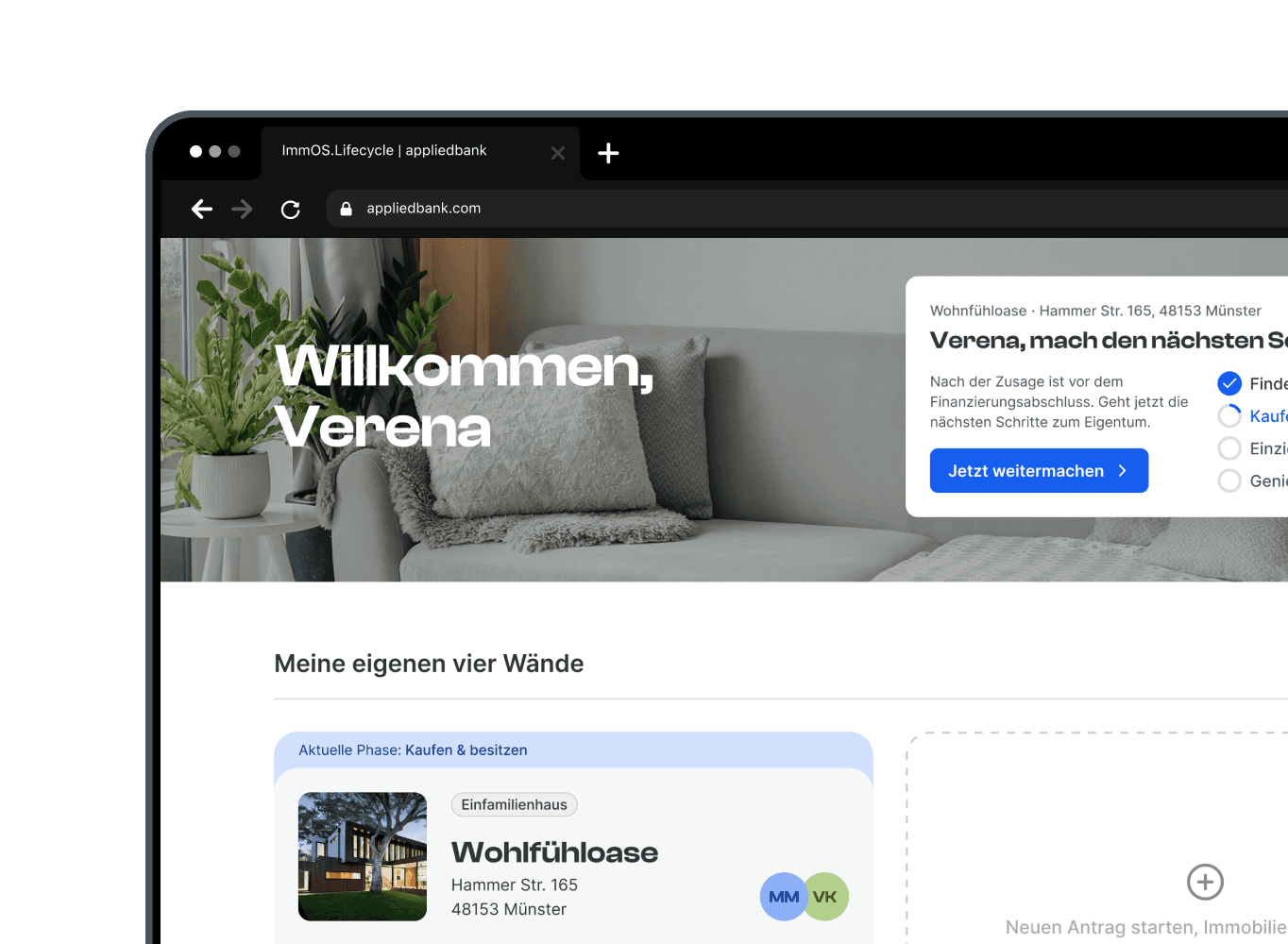 UI Immobilien-Dashboard Kunde
