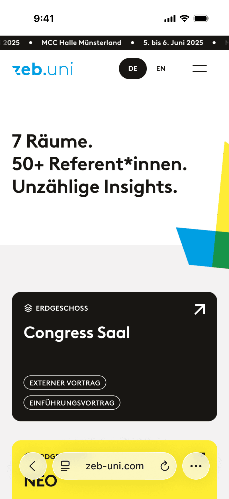Conference Website Screen Mockup