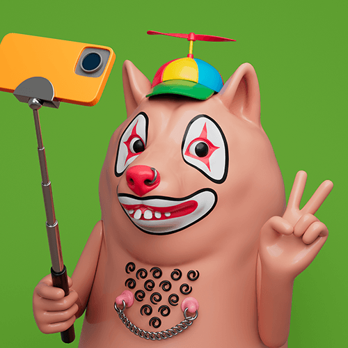 Shiba Inu selfie clown