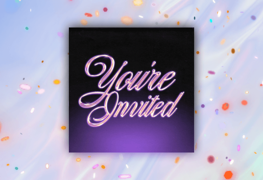  Classic black and pink neon “You’re Invited” sign for a grad party.