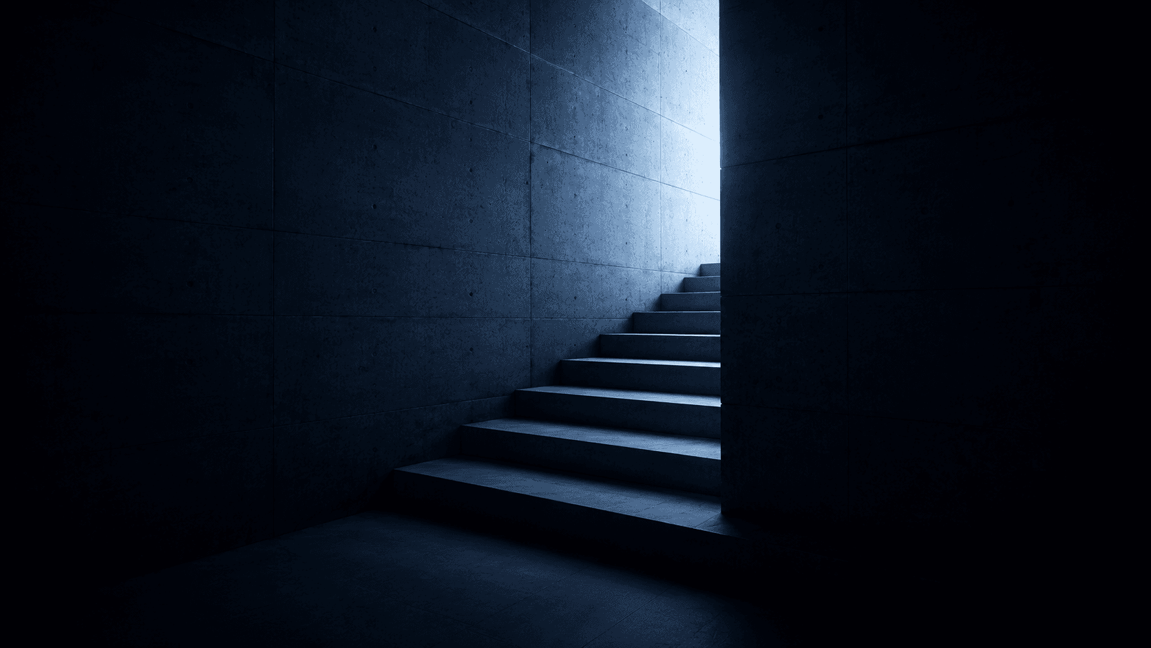 An abstract blue stair
