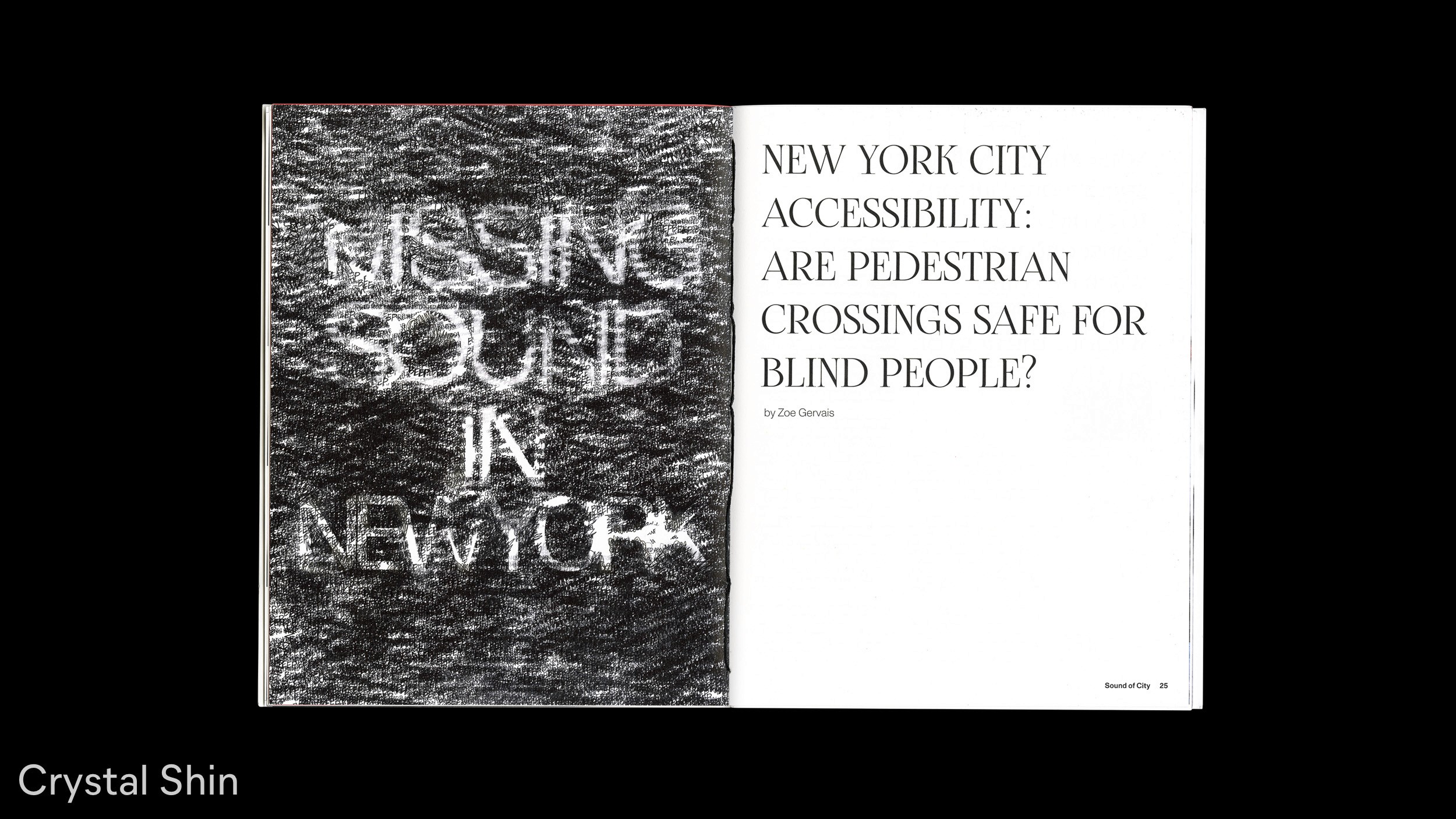 Spread of a magazine by Crystal Shin