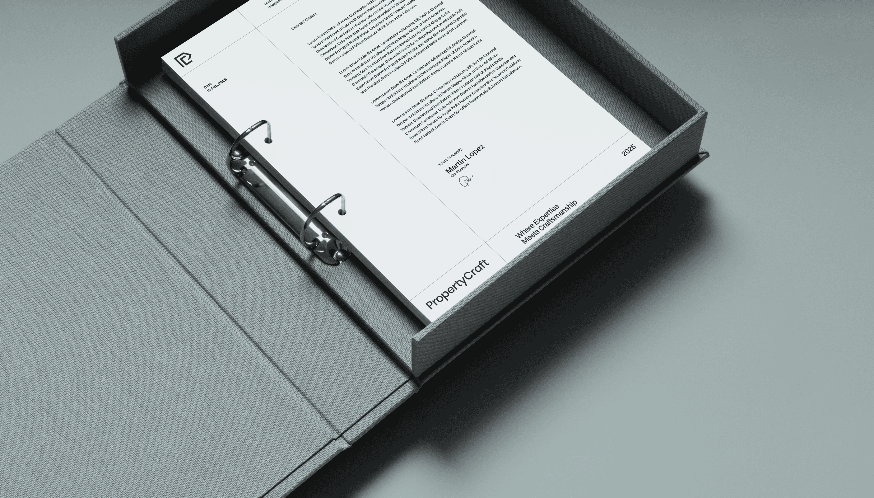 Orbital brand stationery including letter head, business card & envelope