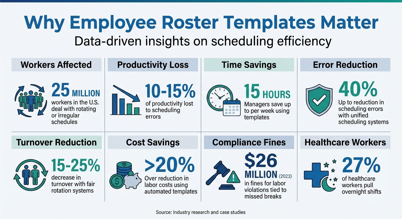 Employee Scheduling Statistics: Impact of Roster Templates on Productivity and Retention