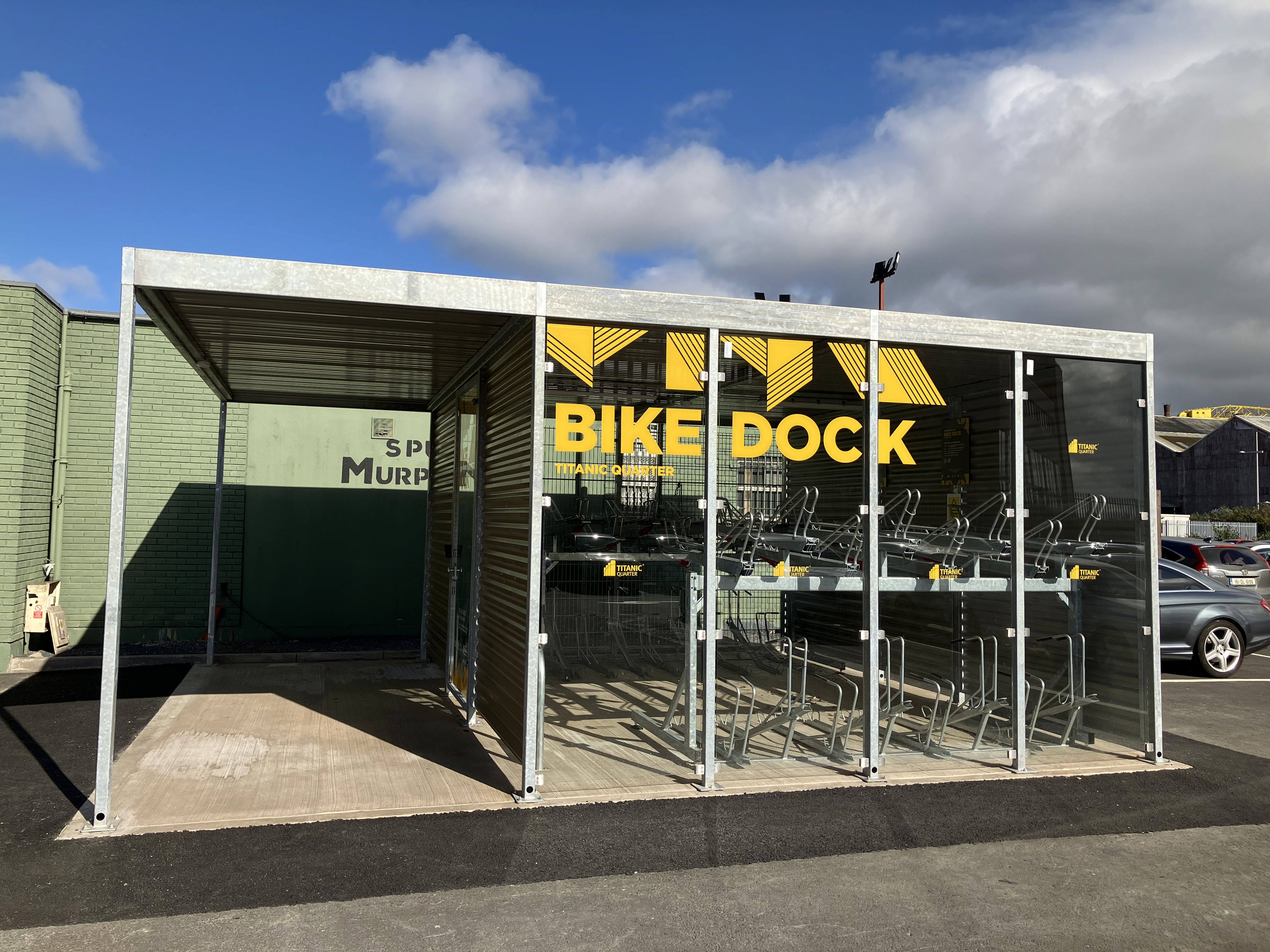 Colchester Secure Bike Park, alongside the Colchester Bike Kitchen