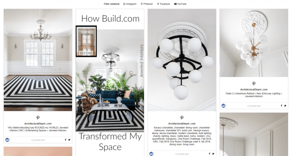 social media wall example - architecture depot