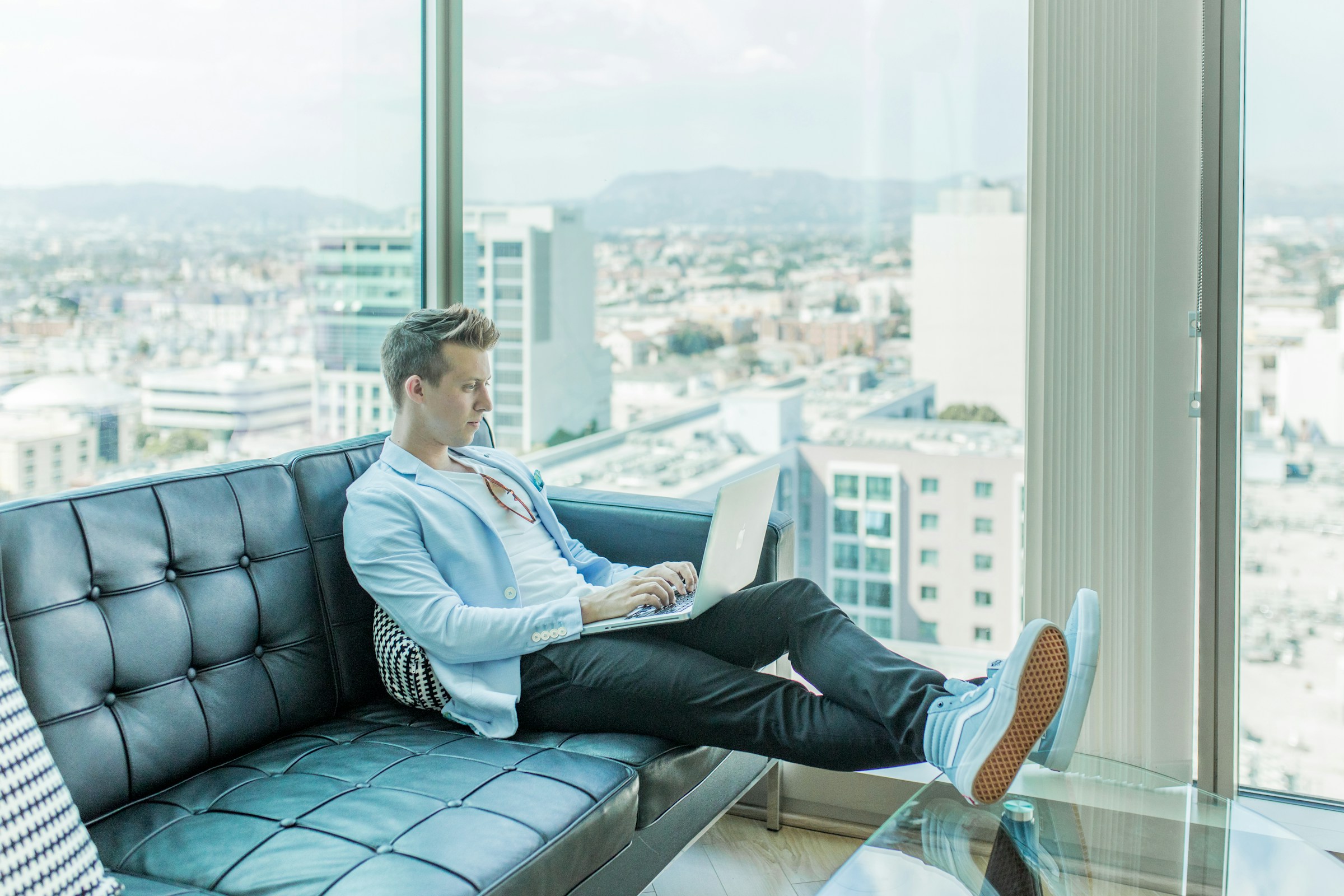 Man Working on Couch - PageFly