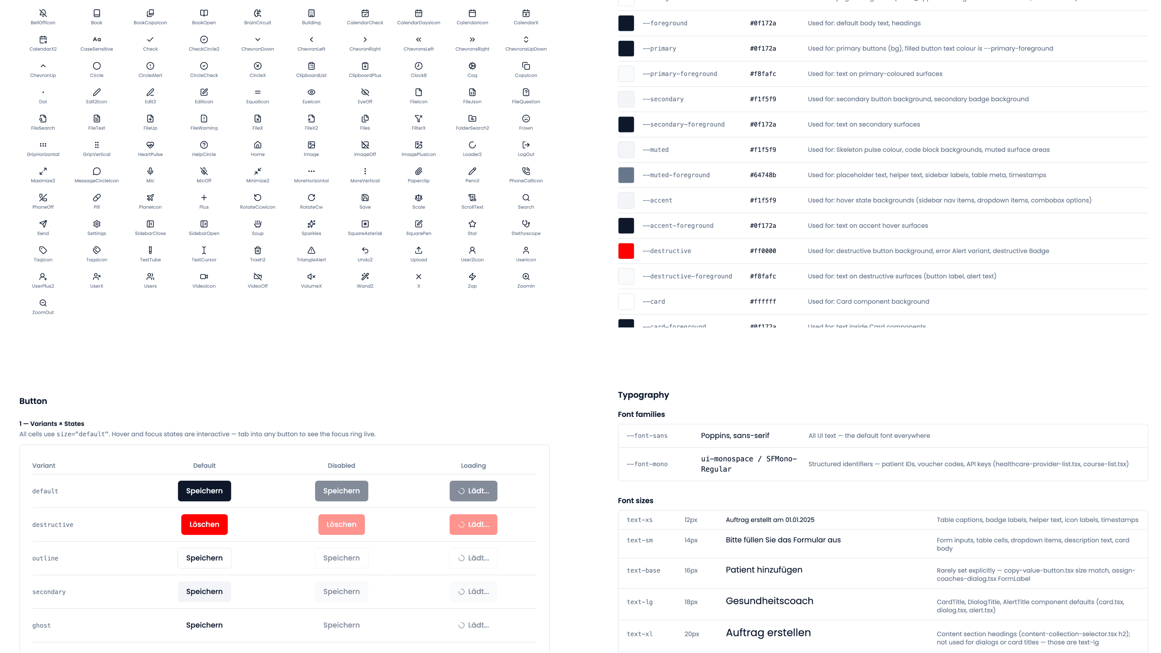 Collage showcasing previews of a design system for Lustery.