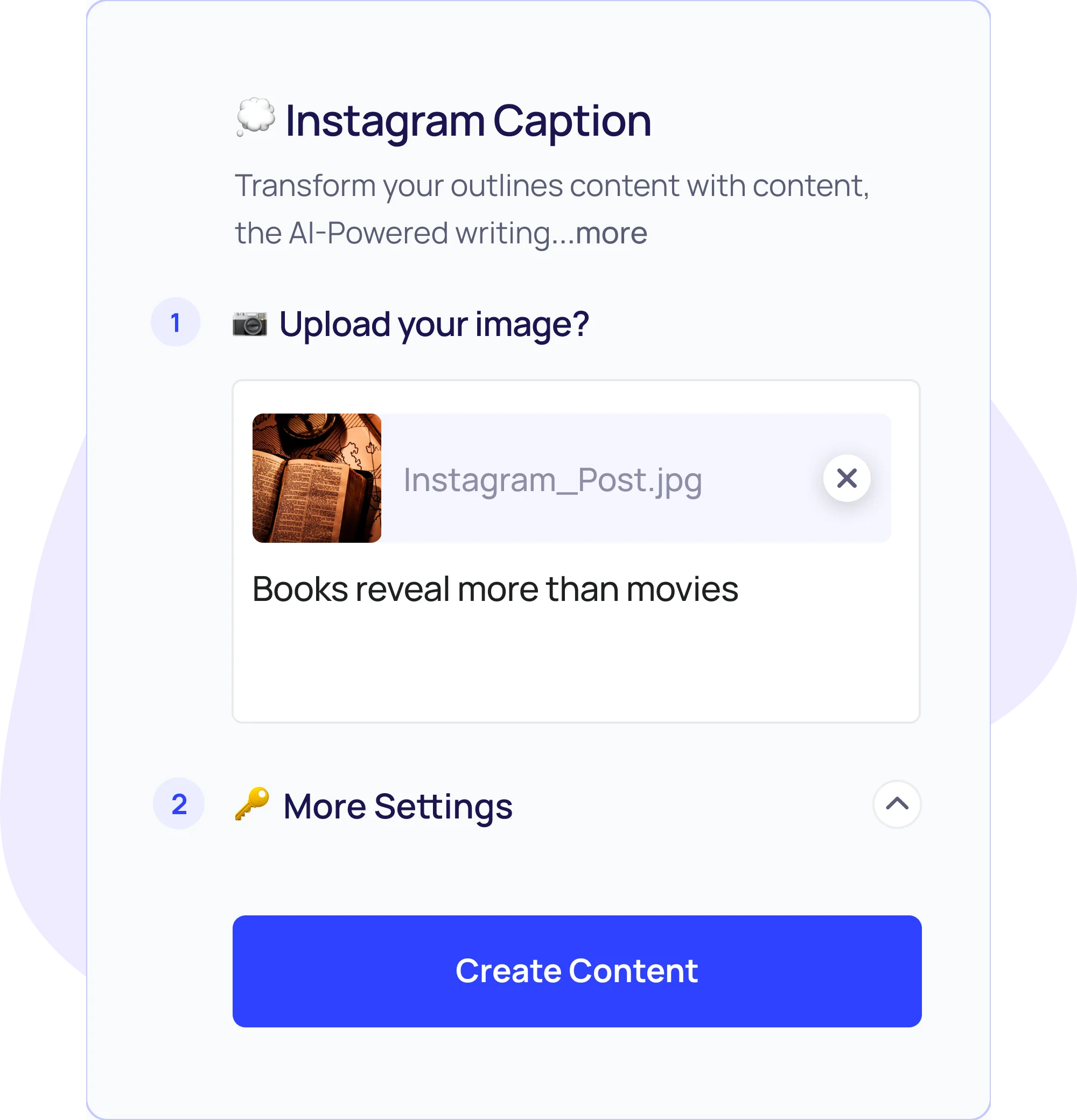 Instagram Caption Generator from Photo Step - 2