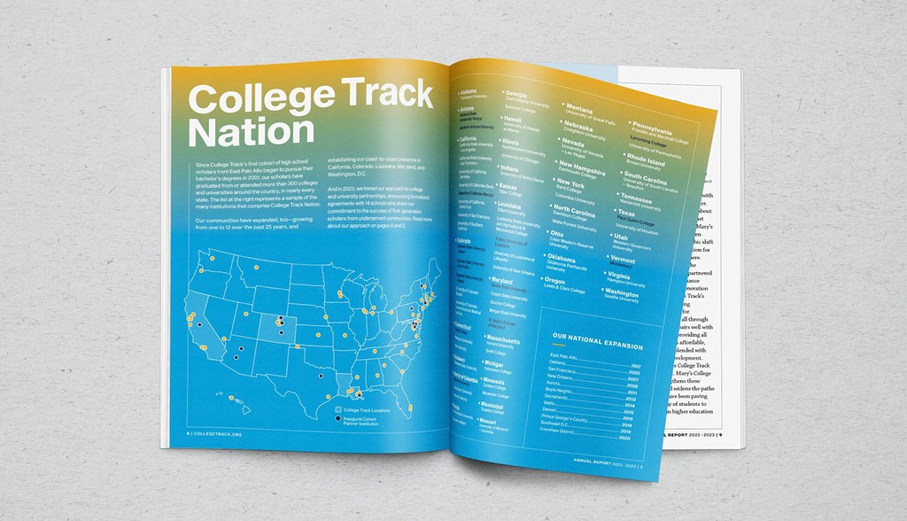 nonprofit annual report map spread