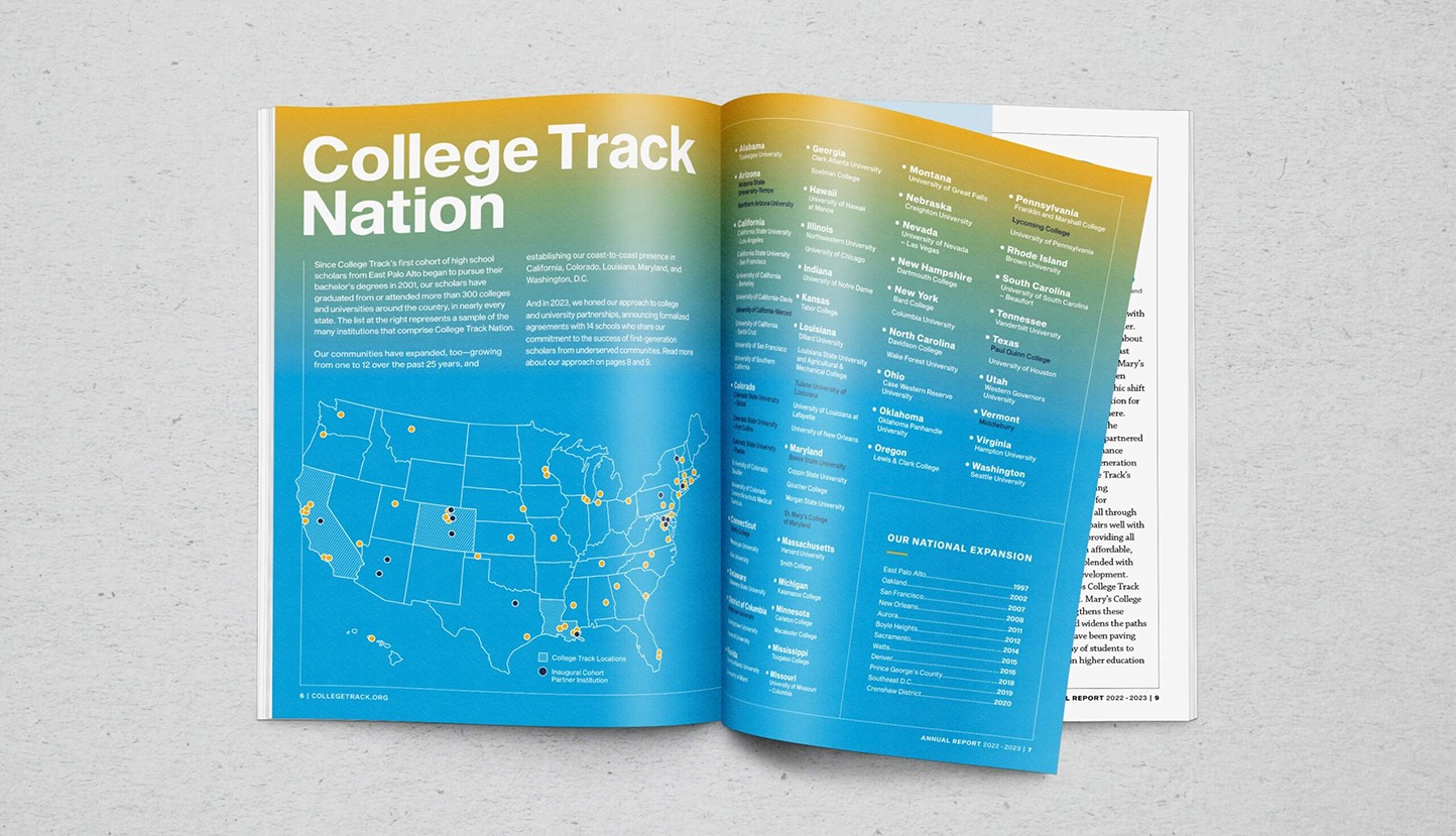 nonprofit annual report map spread
