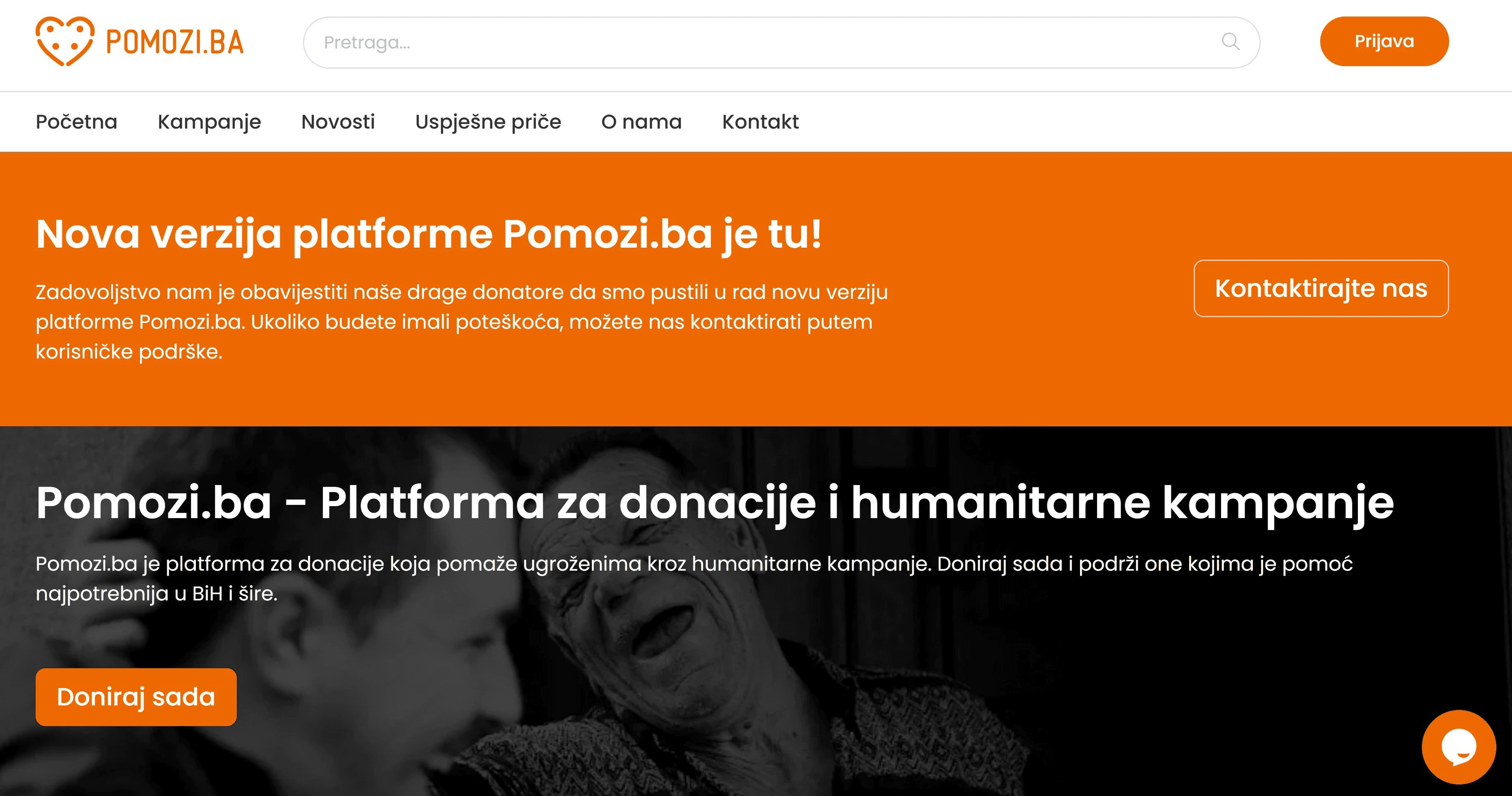 Pomozi.ba platform website