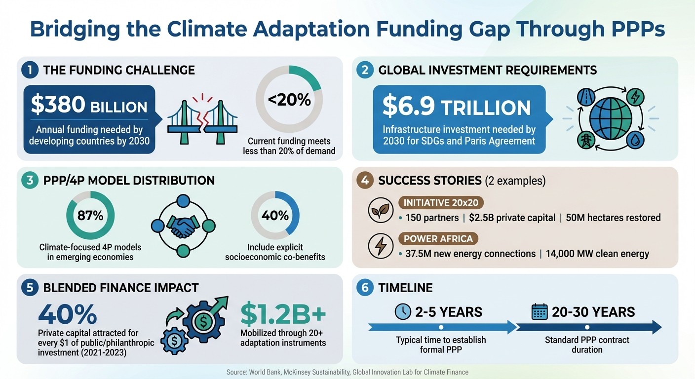 Climate Adaptation Funding Gap and PPP Impact Statistics