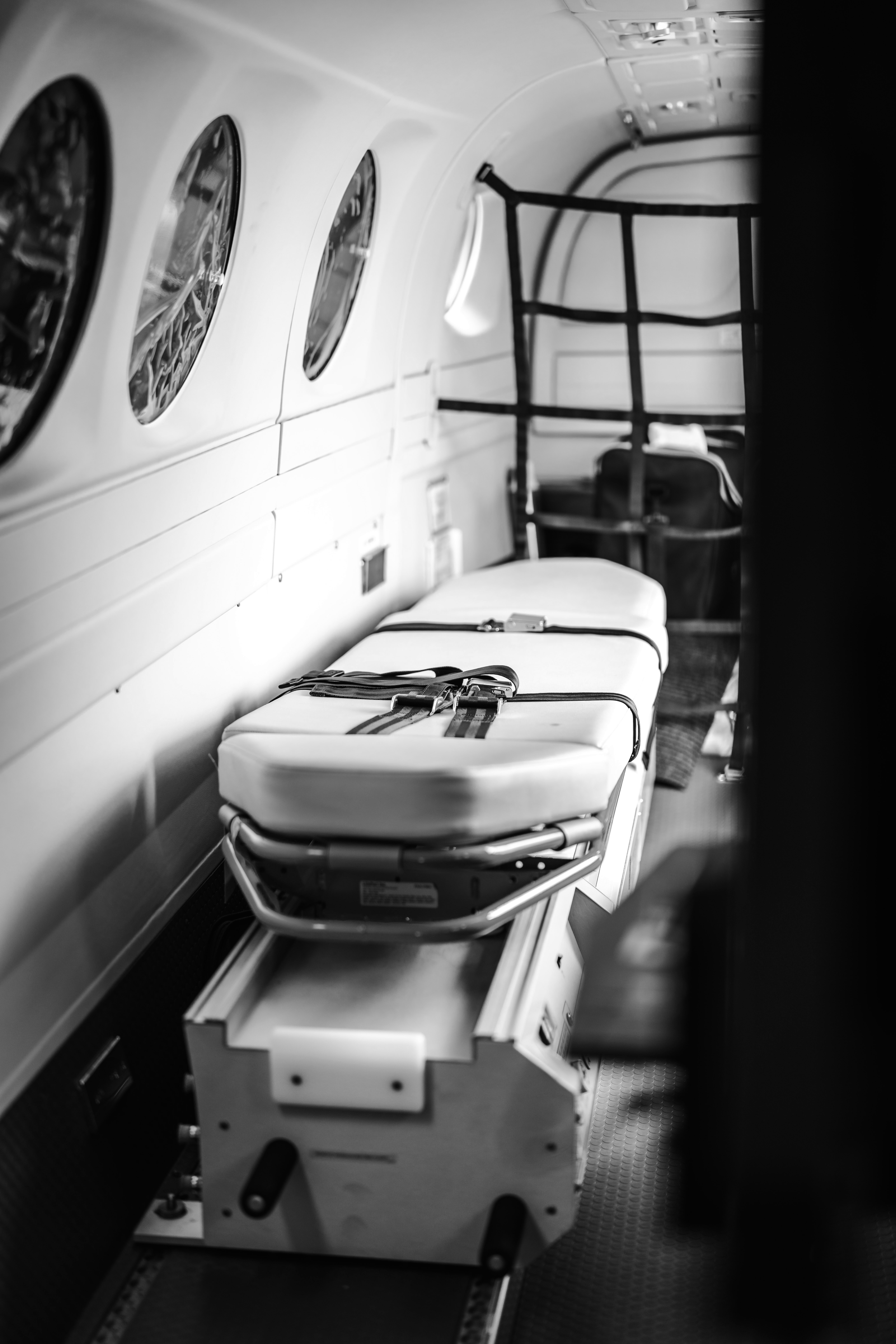 King Air cabin in Medical Evacuation configuration