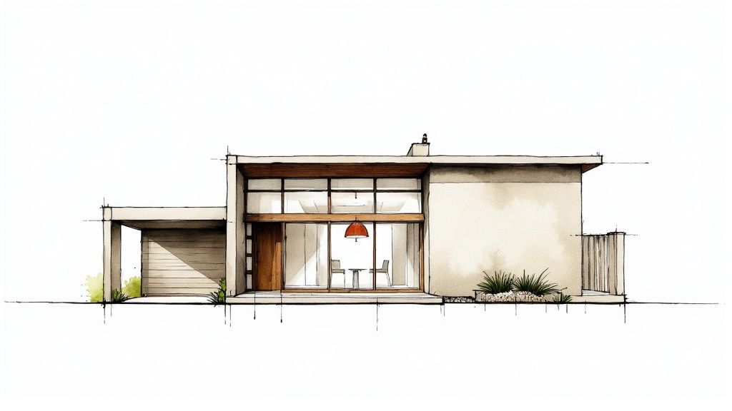 Modern Minimalist Front Elevation
